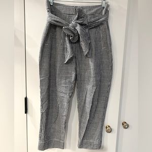 Anthropologie Cartonnier Gingham Tie-Waist Trousers 4P